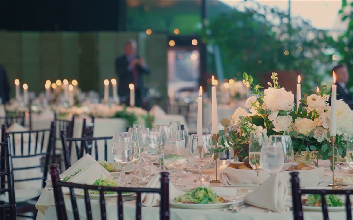 Jasna Polana Wedding Videography reception table setting